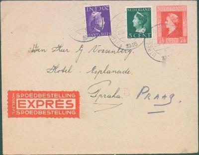 17B199 Expres dopis Holandsko do Prahy, dekorativní