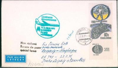 10L268 Letecký dopis Praha - Lipsko/ Leipzig,  OK 748