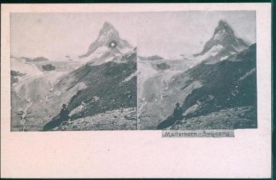 27A695 KOLÍN F. Krátký - Matterhorn, Švýcarsko, stereo foto