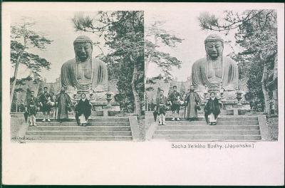 27A701 KOLÍN F. Krátký - Japonsko - socha Budhy, stereo foto