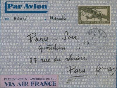 17B842 Letecký dopis Bac Kan, Vietnam - PARIS SOIR Paříž