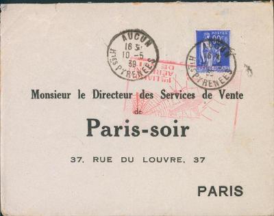 17B850 R dopis Aucun - PARIS SOIR Paříž, Francie