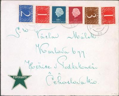 17B880 Dopis Haag - Hořice, esperanto, dekorativní