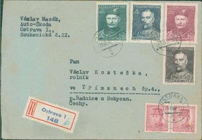 10B3388 Dopis V. Macák Auto - Škoda Ostrava - Třímany, mimořádná frank