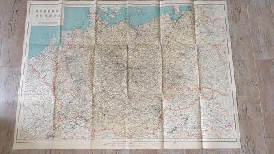 Mapa Protektorát Čechy a Morava-General Gouvernement-Sudety-3.říše1945