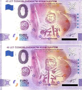 Eurobankovka Českí kozmonauti Remek a Pelčák
