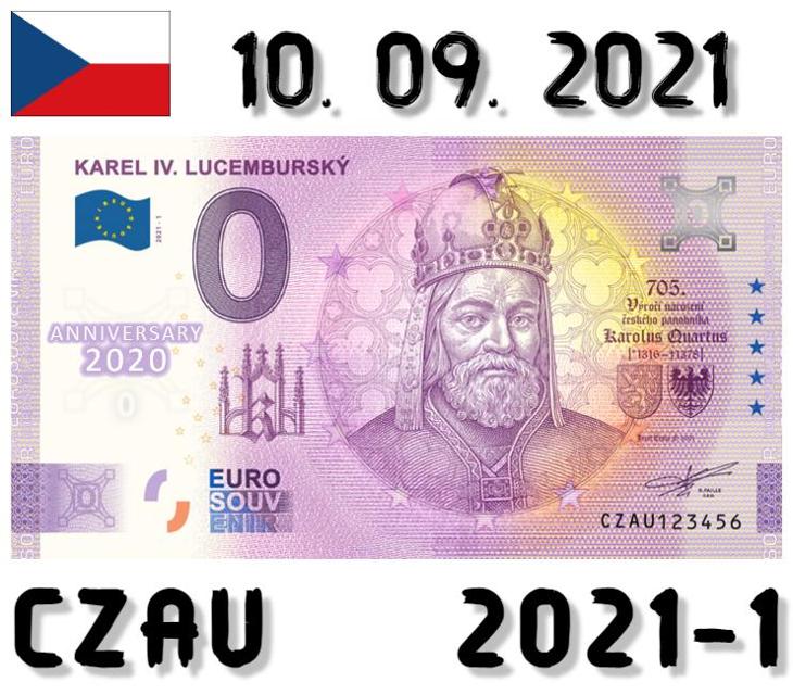 0 Euro Souvenir | KAREL IV. LUCEMBURSKÝ | CZAU | 2021 | ANNIVERSARY - Sběratelství
