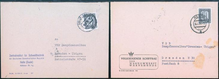 14B447 Německo- podniková korespondence , HALLE, WARNEMUNDE, Dreasden 