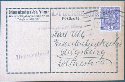13B437, 8 Briefmarkenhaus Joh. FELLER WIEN