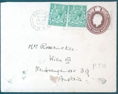 17B357 Dopis Ealing, London - Wien, Vídeň, mimořádné razítko