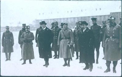 30A353  Prezident Masaryk a ministr Klofáč při defilé