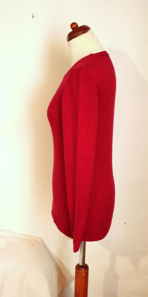 Jemný kašmírový svetr červený II, HEDVÁBÍ KAŠMÍR - Dámské oblečení