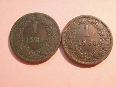 1 Krejcar 1881 + 1885