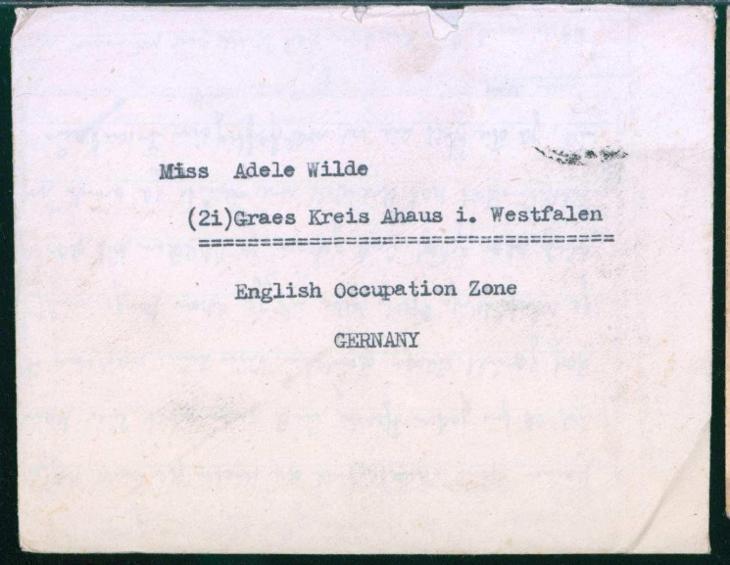 12D45 Dopis zaslaný do anglické okupační zóny v Ahaus vč. obsahu - Filatelie
