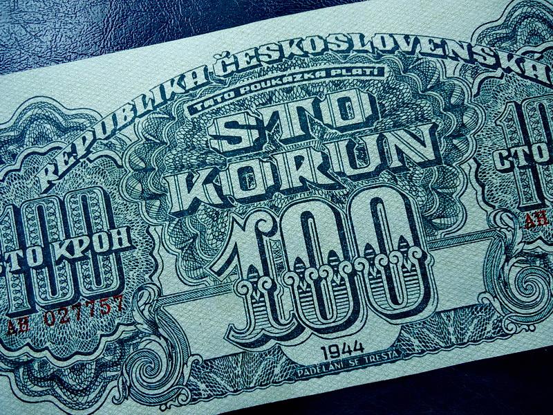 100 korun 1944 Serie AH NEPERFOROVANA LUXUSNI Stav - Bankovky