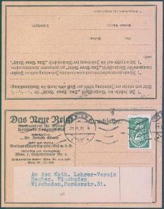 13B161 Dvojitý firemní  tiskopis Vídeň/ Wiesbaden- Das Neue Reich
