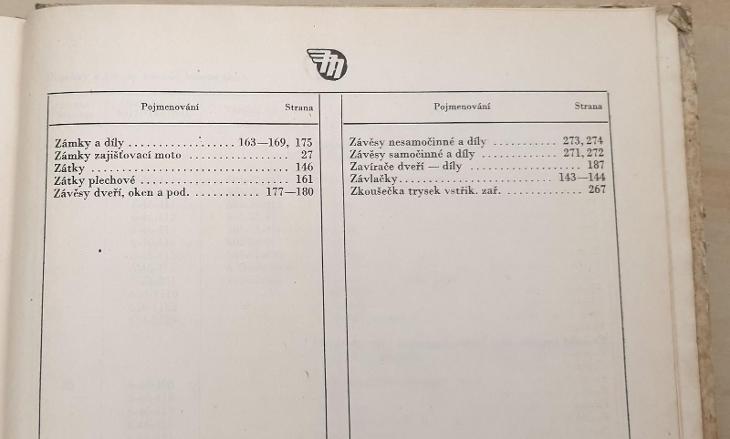 MOTOTECHNA Katalog výzbroje a výstroje motorových vozidel IV. 1958!