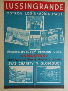 OLOMOUC - CHARITA - ITALIE - Plakátek ČESKOSLOVENSKO - OSTROV LOŠÍN