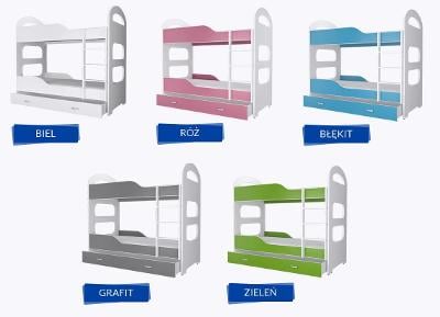 Dětská patrová postel DOMINIK 190x80 +matrace+rošt+úložný prostor