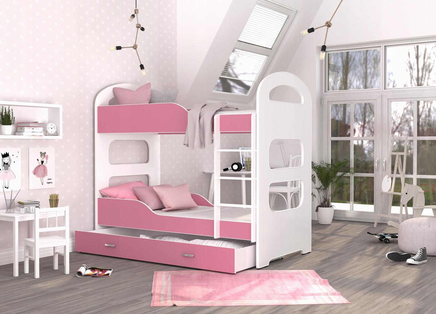 Dětská patrová postel DOMINIK 190x80 +matrace+rošt+úložný prostor - Studentské pokoje