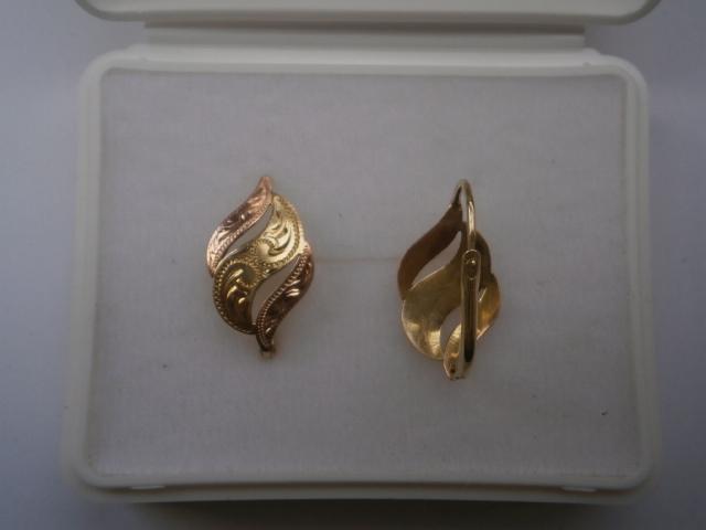 Tip na dárek-parádní  dámské náušnice -dvě barvy Au-14 karátů-cena - Zlaté šperky