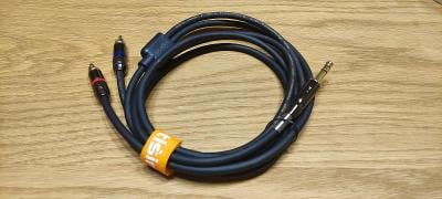 TISINO kabel jack 6,35mm na 2x cinch 2m