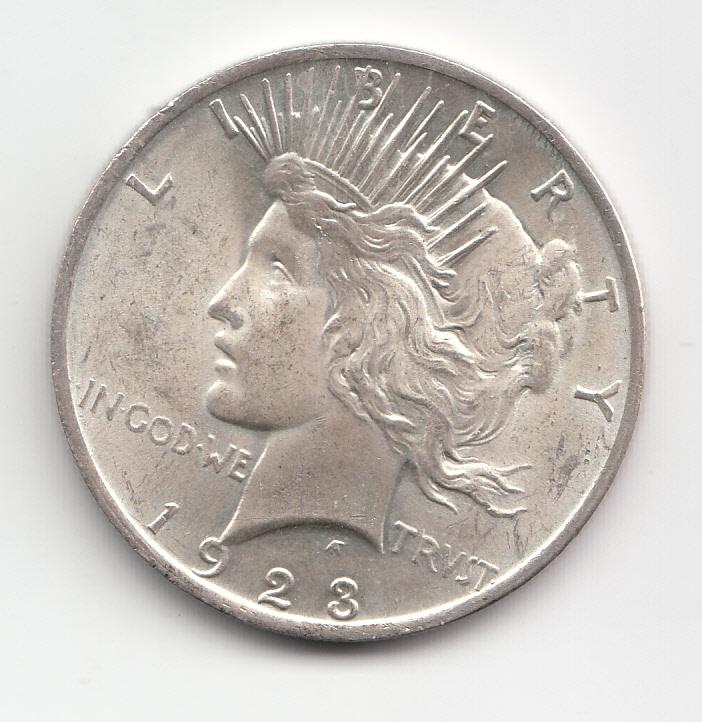 USA, Peace Dollars 1923 Philadelphia,  super stav TOP, od 1 Kč - Numismatika