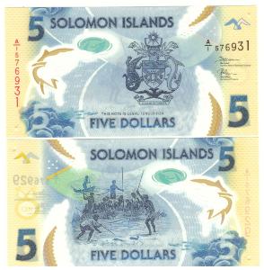 Šalamúnové ostrovy 5 Dollars 2019 Polymer UNC	