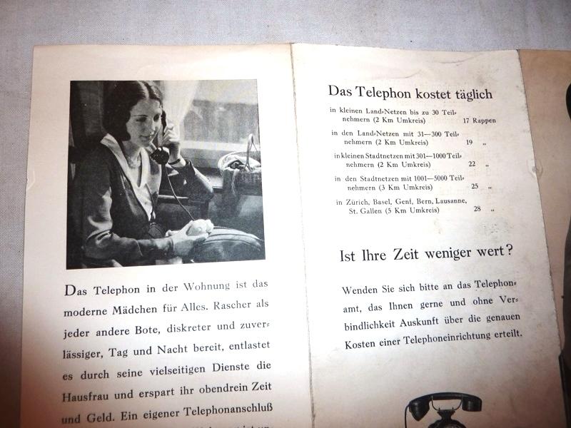 30 léta  Starý  telefon  .. REKLAMA  ..Reklamní  leták   - Starožitnosti