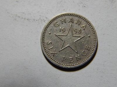 Ghana 6 Pence 1958 XF č11224