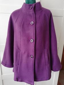 FOUR SEASONS- Dámský fialový, přechodový fleece, krátký kabát, M.