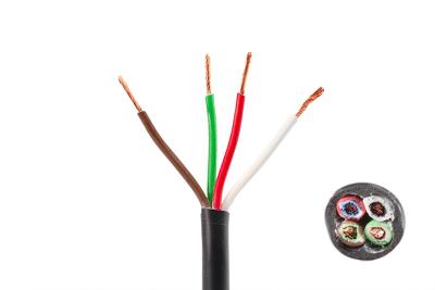 Kabel 4x0,75 mm2, hnědá/ bílá/ červená/ zelená, metráž  
