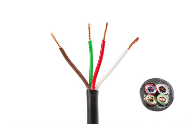 Kabel 4x0,75 mm2, hnědá/ bílá/ červená/ zelená, metráž   - Auto-moto