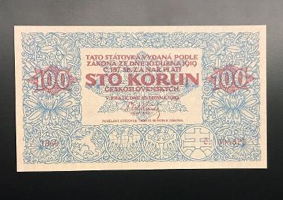 100 Kč 1919 výroční bankovka Mucha, novotisk Ivančice 2018/19, UNC !!