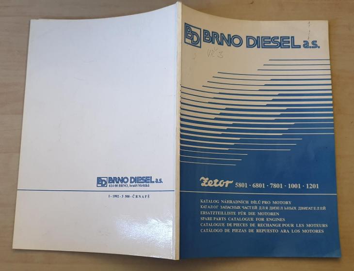 ZETOR katalog dílů pro motory 5801, 6801, 7801, 1001, 1201