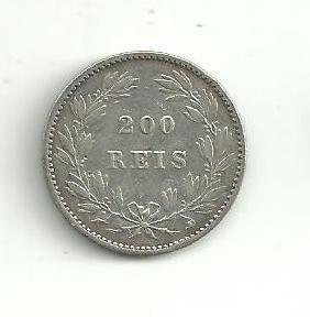 200 Reis  Portugalsko 1886 stříbro