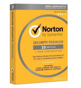 Norton Security Premium 10 zařízení, 1 rok + faktura