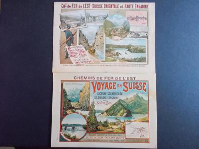 Švýcarsko plakát na pohlednici reklama Svatý Mořic Alpy Zurich Ragatz 
