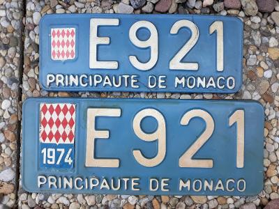 Originál stará SPZ Monaco 2ks - pár, unikát, Monako