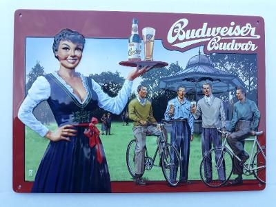 Plechová reklamní cedule - Budweiser Budvar, pivo