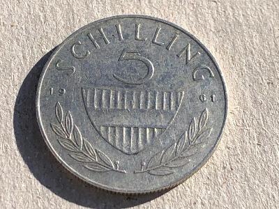 Stříbrná mince 5 schilling 1961 Moc pěkná !!!