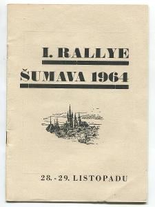 I. RALLYE ŠUMAVA 1964-28.-29.11.1964 Klatovy - program, moto JAWA