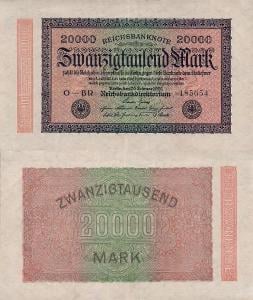 Německo 20000 Mark; EF; 20.02.1923; Pick#85c