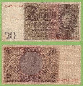 Německo 20 Reichsmark FF; Pick#180a; 1929