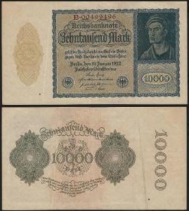 Německo 10000 Mark; VF; Pick#72; 1922
