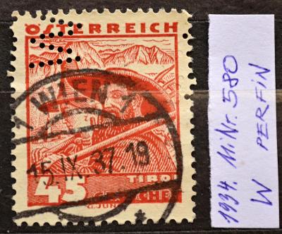 Perfin-Rakousko, 1934. MiNr. 580 / KT-380