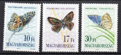 Maďarsko 1993, kompl. serie motýli, svěží