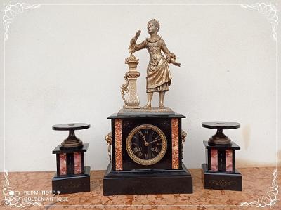 *** 100 leté figurální mramorové mechanické hodiny Francie *1910 ***