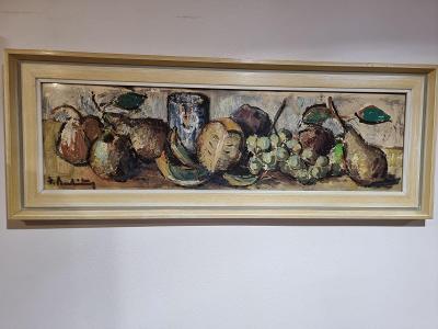 malíř Vysočiny - František Bukáček - ovoce s pomerančem 