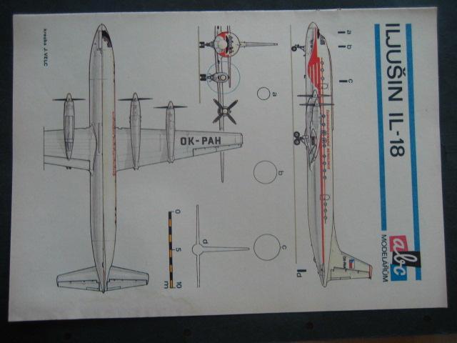 Výstřižek Iljušin IL--18 modelářům